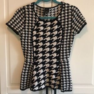 Women’s Peplum Houndstooth Top